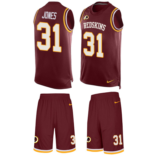 Men's Limited Matt Jones Nike Jersey Burgundy Red - #31 Tank Top Suit NFL Washington Redskins